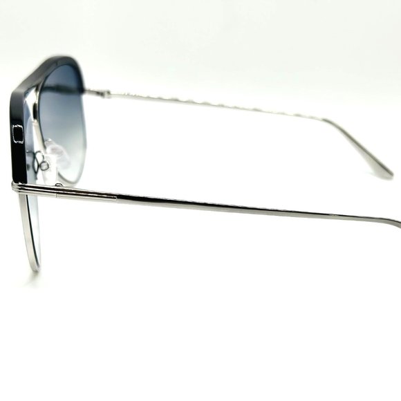 NEW TOM FORD SABINE-02 TF606 18B ShinyRhodium/GradientSmoke W/Silver Mirror 60mm - Picture 5 of 8